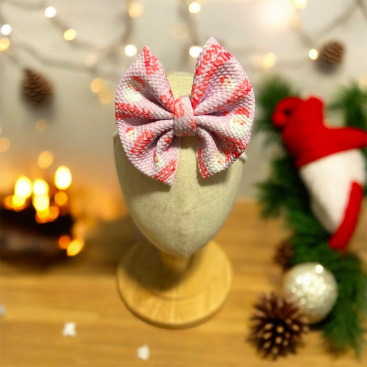 Pink Santa 4” Christmas Bow