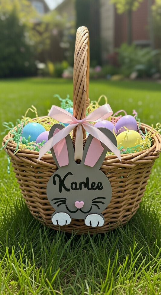 Personalized Bunny Easter Basket Tags| Custom Name Tags