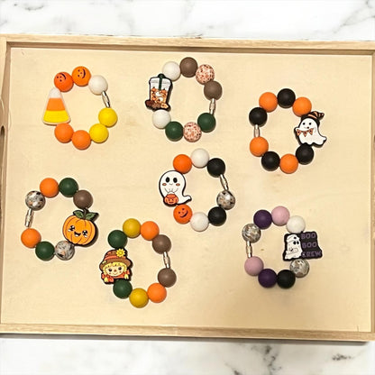 Halloween Tumbler Charm | Silicone Bead Cup Handle Accessory| Fall styles