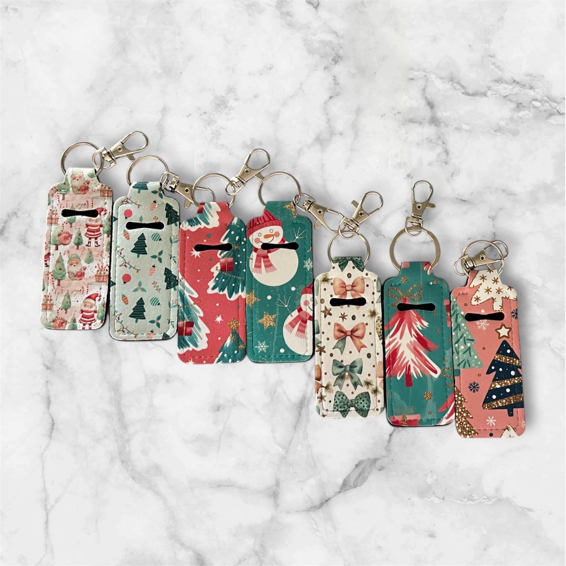 Christmas Lip Balm Holder Keychain • Holiday Chapstick holder • Stocking Stuffer Gift • Cute Xmas Keychain • Gifts under 10 • Gifts for her
